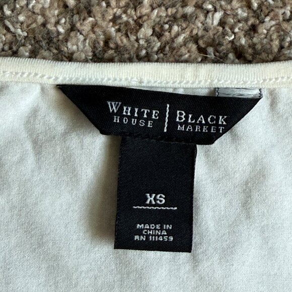 White House Black Market Ivory Seamed Mixed Material Lace Trim Cami Top, Size XS - Picture 6 of 9